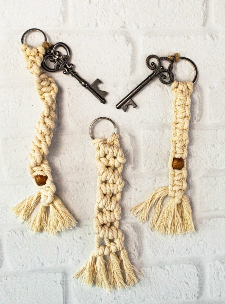 Cable Weaved Macrame Keychain – Knots of Happiness